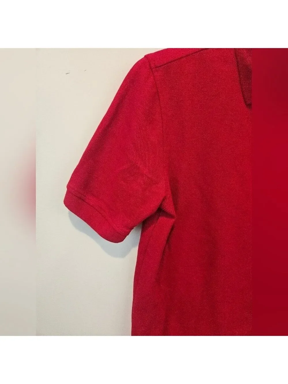 LANDS' END WOMEN'S RED SHORT SLEEVED 2 BUTTON PULLOVER POLO SIZE XS HIGH-LOW